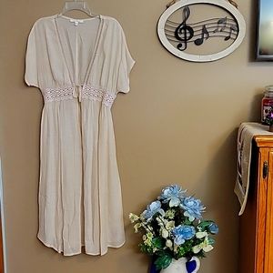 3/$20 Cover-up slightly sheer beige cream color